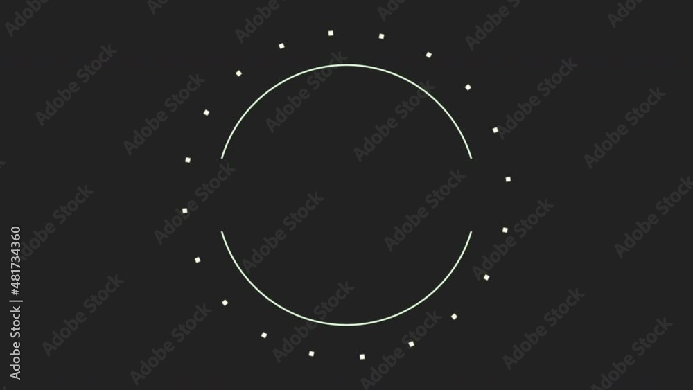 White dots and circle for text on black background, business and promo style background