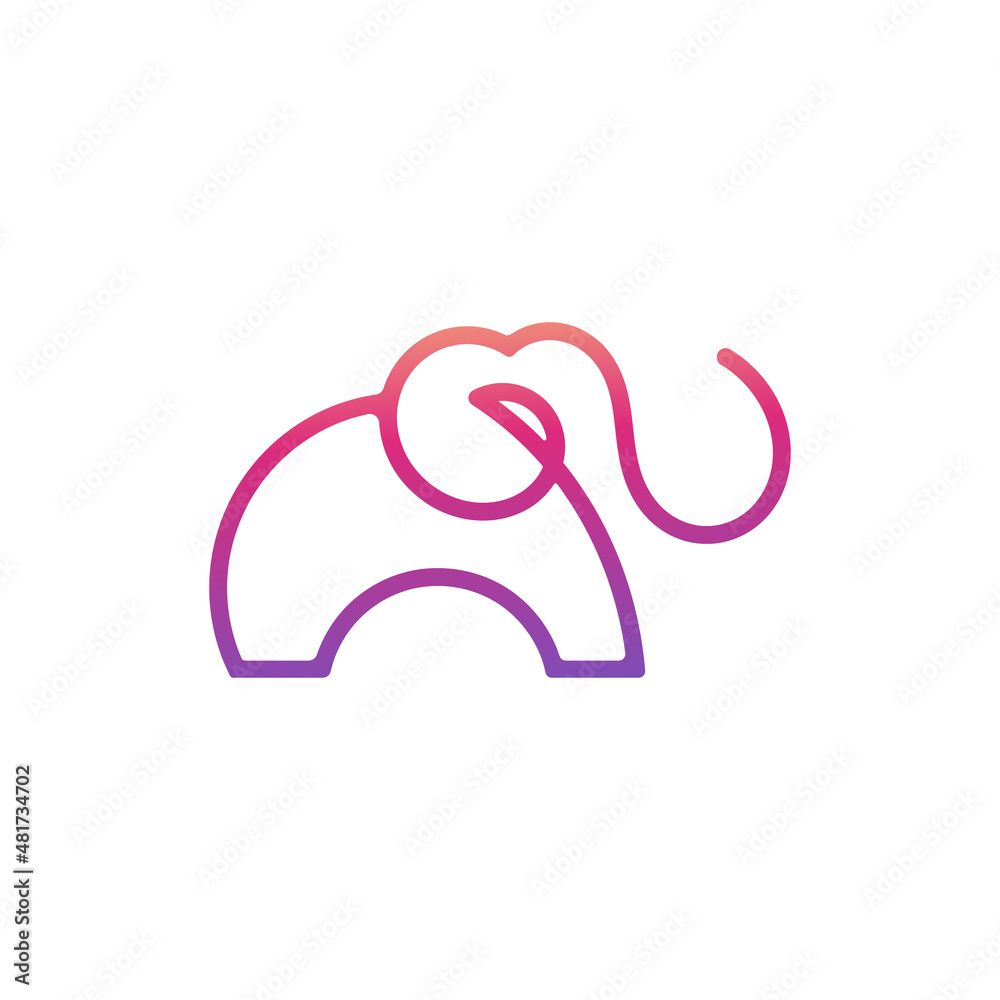 creative elephant line logo design creative elephant line logo design