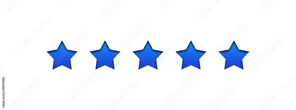白背景に並んだ5個の星のマーク Stock イラスト Adobe Stock