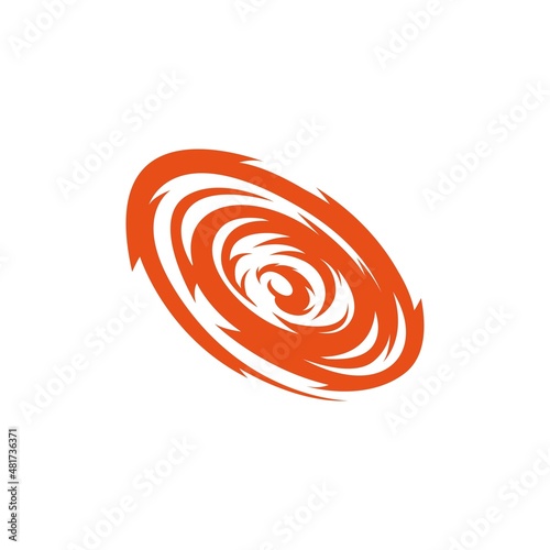 Hurricane icon logo vector concept design. Abstract Tornado, Typhoon icon with red color element.