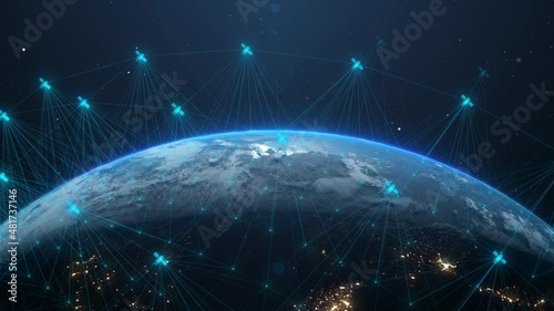 Nanosatellite or nanosat communication global connected tecnology network