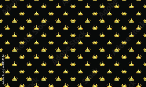 Luxury background with golden crowns. Vector illustration.