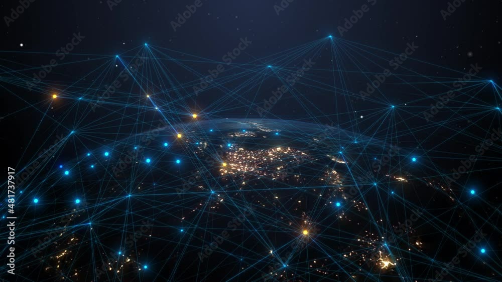 Global network data technology connectivity exchange of information - 3D Animation Render