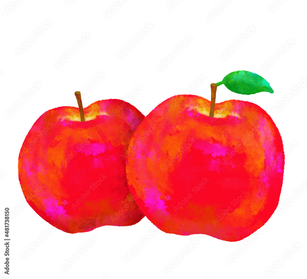 りんご水彩手描き赤果物stock Illustration Adobe Stock