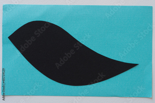 Принти на полотні eloquent cut paper shape or silhouette on blue and white paper
