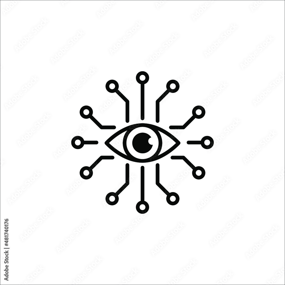 Bionic eye icon. Artificial intelligence icon concept isolated on white background. Bionic eye icon. Artificial intelligence icon concept isolated on white background.