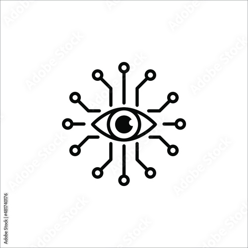 Bionic eye icon. Artificial intelligence icon concept isolated on white background.
