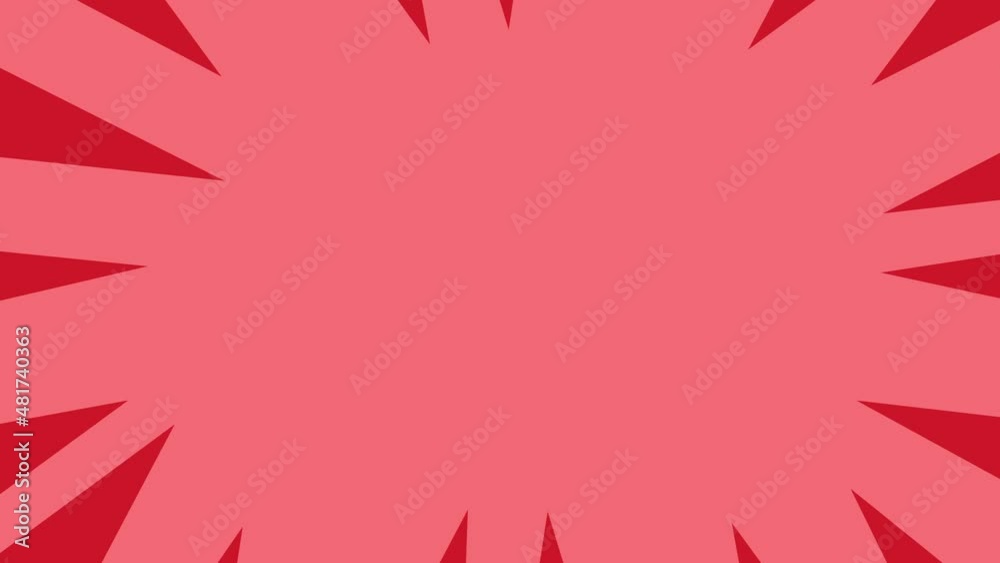 red Looping cute sunburst concentrated line animation