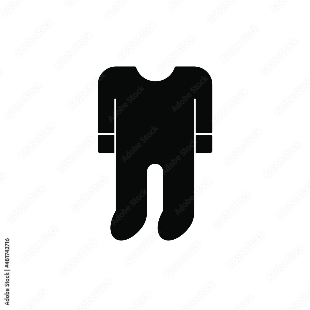 Baby pajama silhouette black vector design Baby pajama silhouette black vector design