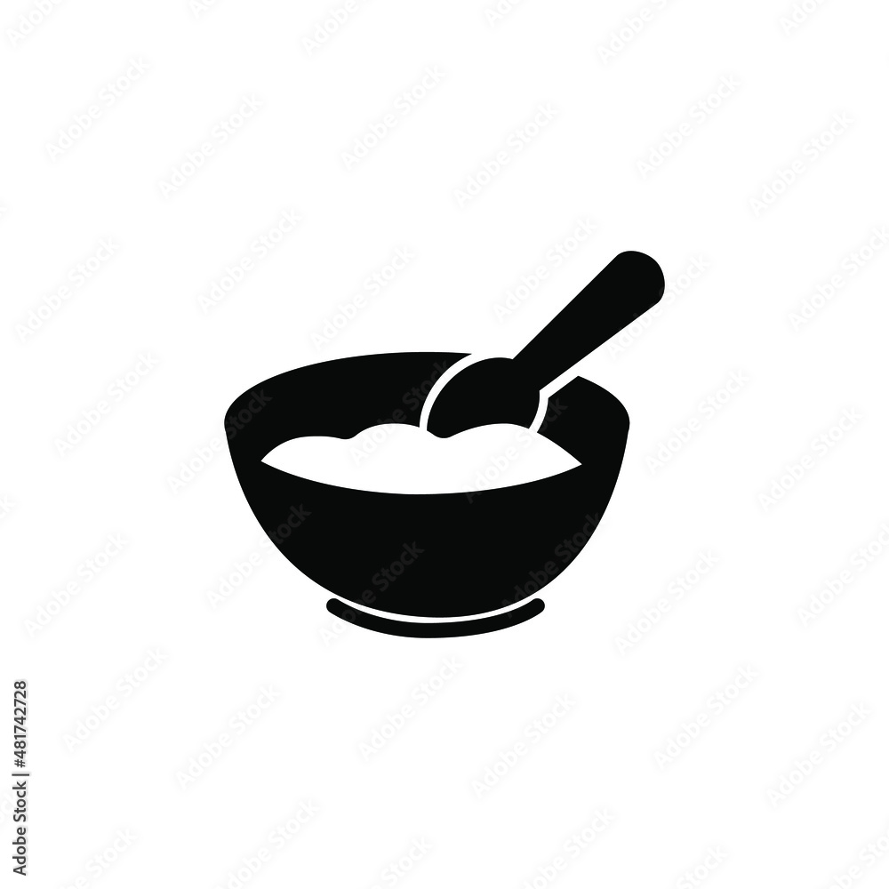 Porridge vector silhouette black flat design Porridge vector silhouette black flat design