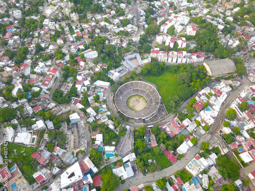 Aerial photo taken with a drone of the bullring of Acapulco and its surroundings photo