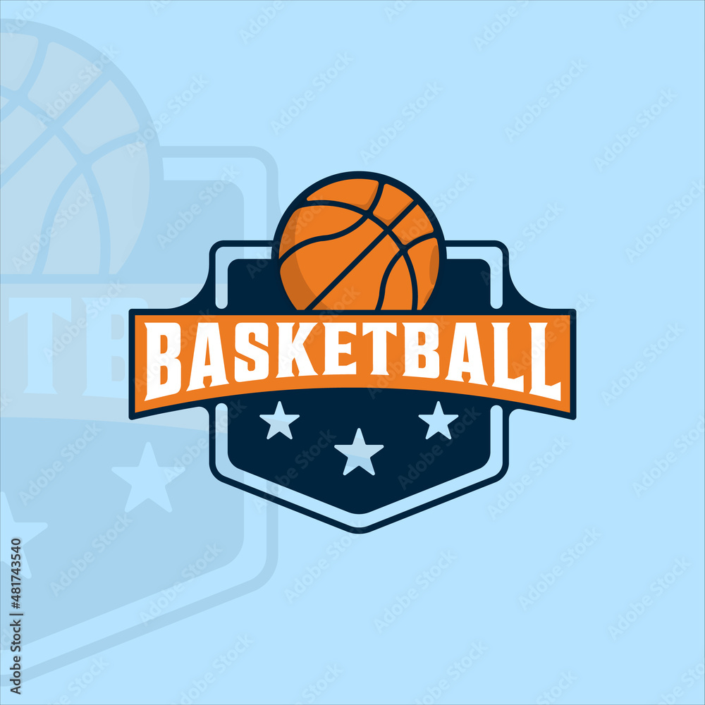 basketball logo modern vintage vector illustration template icon graphic design. sport sign or symbol for team and club league competition with badge and typography