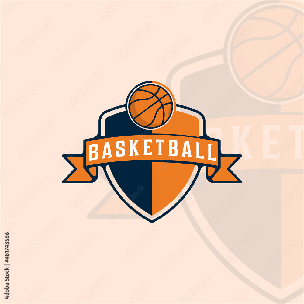 basketball logo modern vintage vector illustration template icon graphic design. sport sign or symbol for team and club league competition with badge and typography