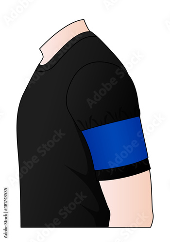 Blank Blue Armband Captain Template, Vector File.