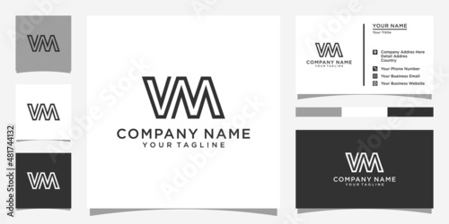 VM or MV initial letter logo design vector.