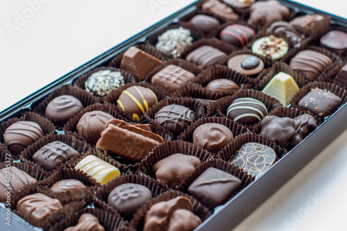 Assorted Chocolate Box on the White Table © littlekissphotograpy