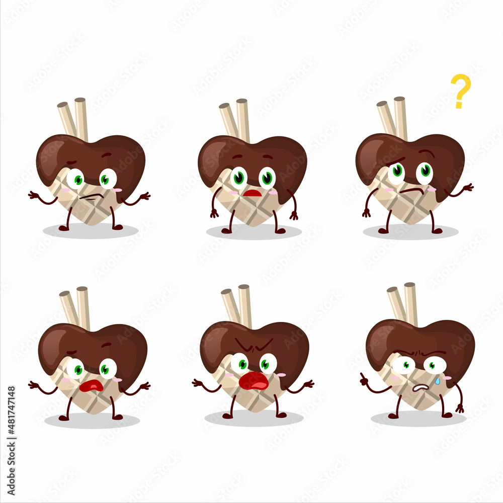 Cartoon character of white chocolate love with what expression Cartoon character of white chocolate love with what expression