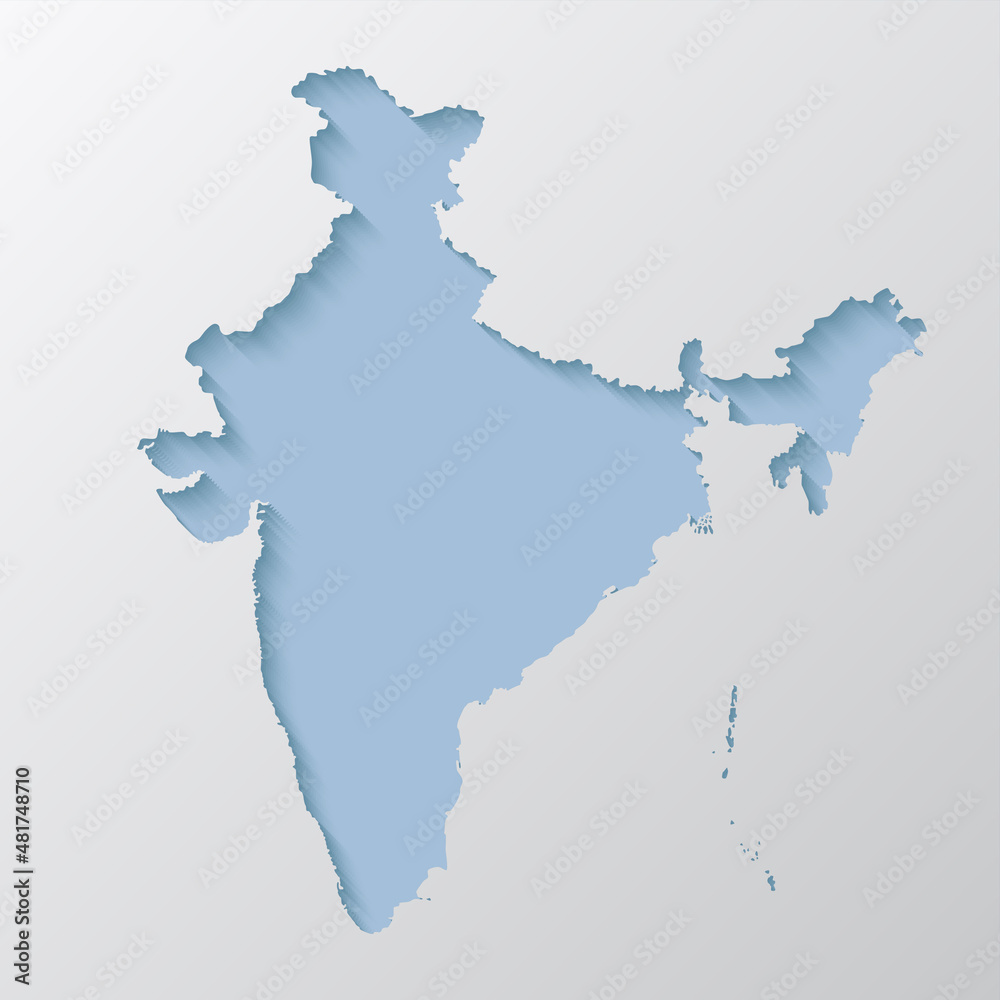 Obraz premium Vector outline map India with creative shadow