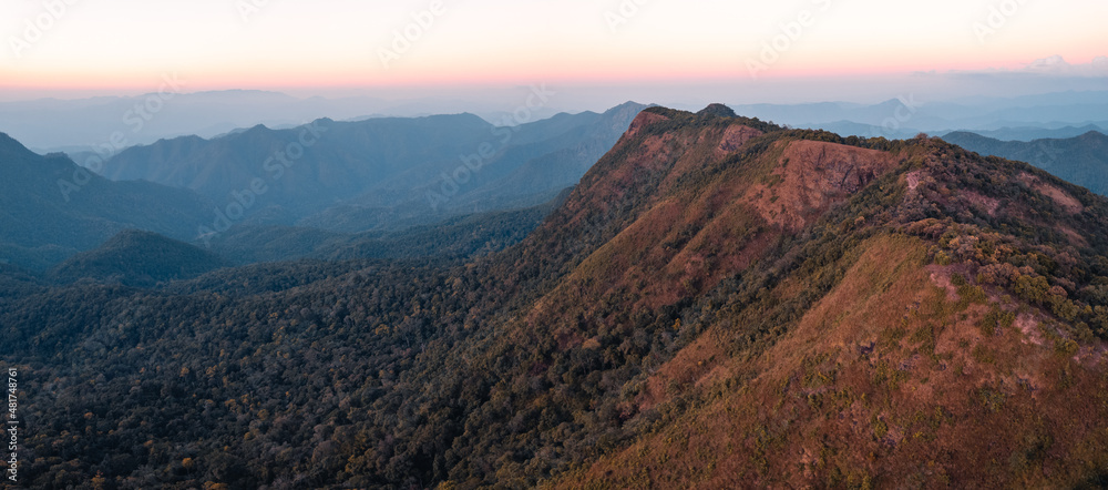  evening scenery,mountains in the evening high angle