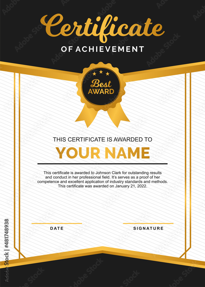 Fototapeta premium Certificate of Achievement