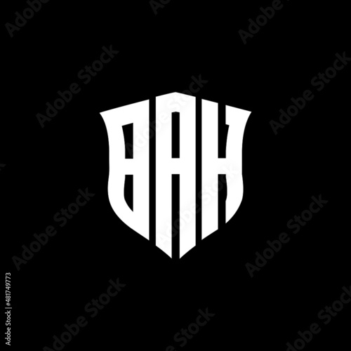 BAH letter logo design with black background in illustrator, vector logo modern alphabet font overlap style. calligraphy designs for logo, Poster, Invitation, etc.