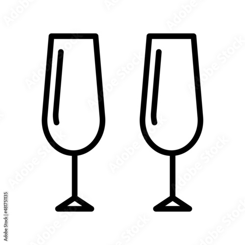 Bartender accessory flat line icon. Barman stuff, glasses, drinks. Outline sign for mobile concept and web design, store © Kasya_2k