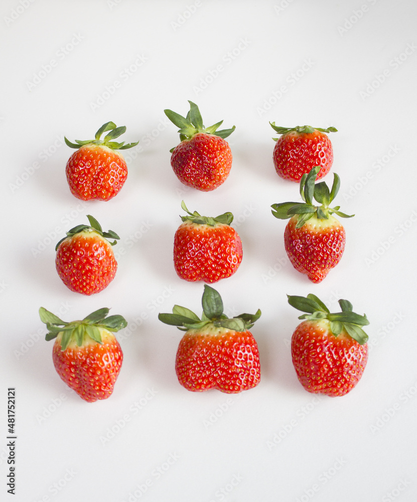 fresh strawberry isolated white background