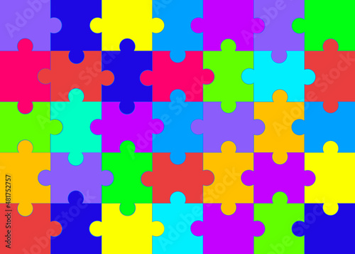 Background puzzle. Jigsaw part template. The background at the rectangular puzzle piece