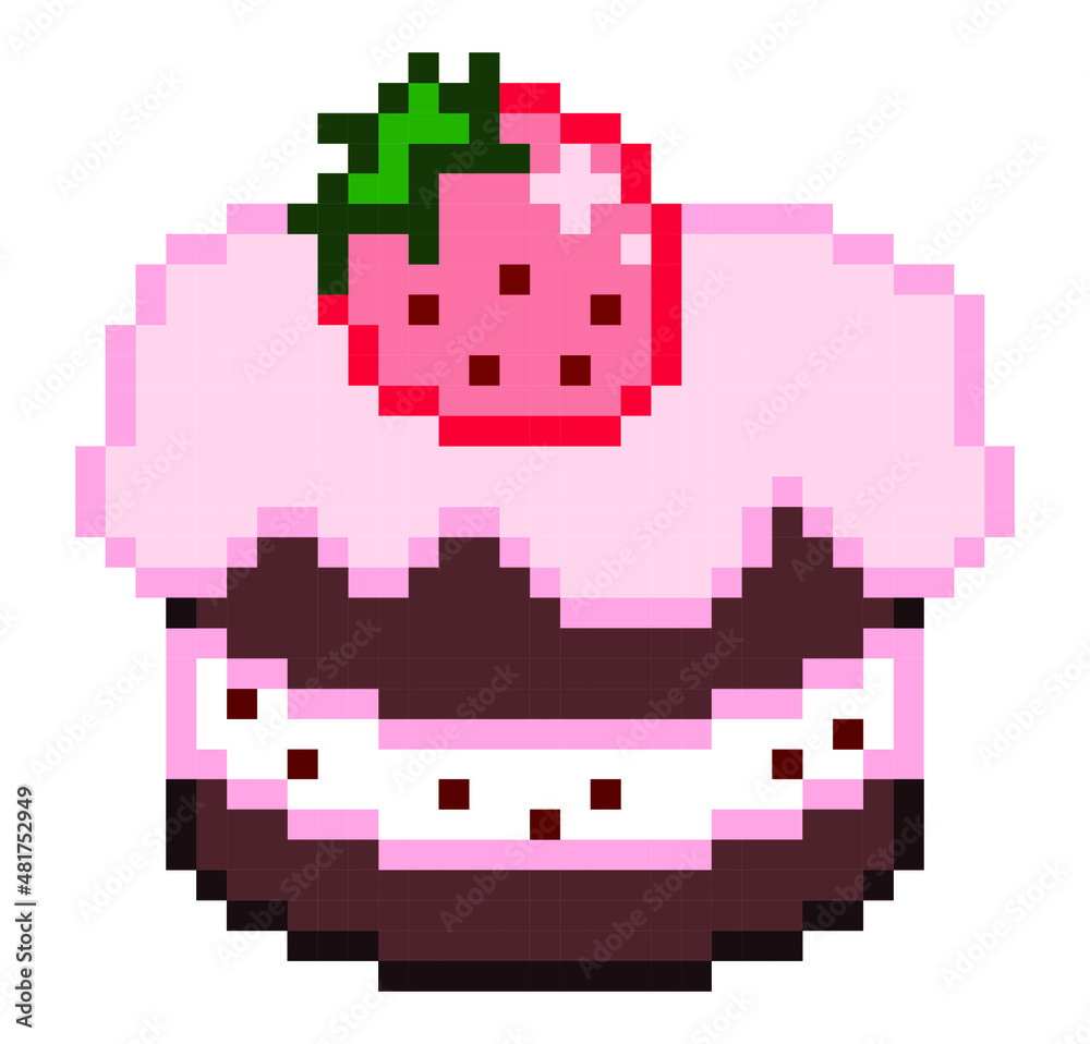Fototapeta premium Cake pixel art.