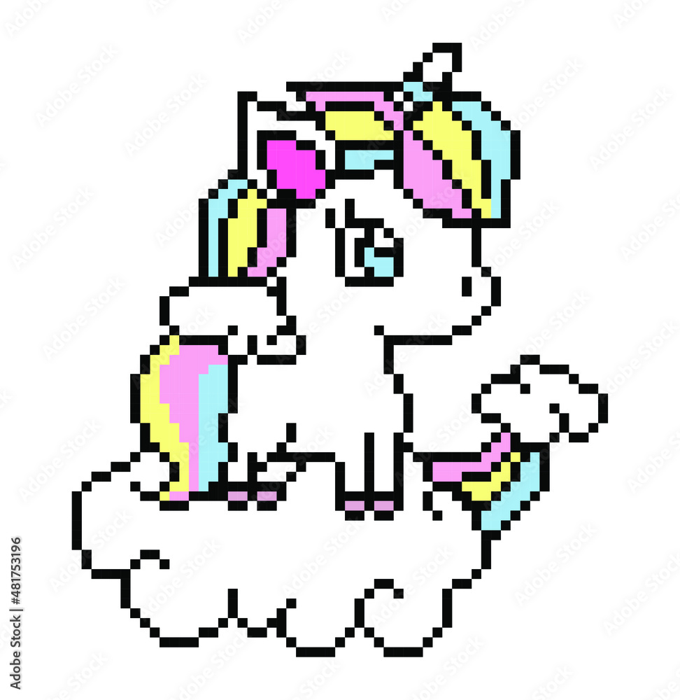 Fototapeta premium Unicorn pixel art.