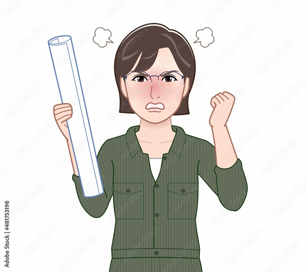 DIYをする女性のイラスト