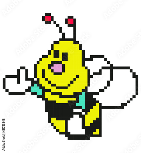 Bee pixel art.