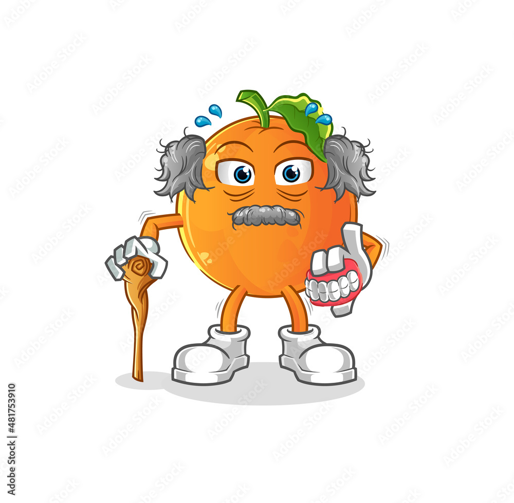 Orange white haired old man. character vector Orange white haired old man. character vector