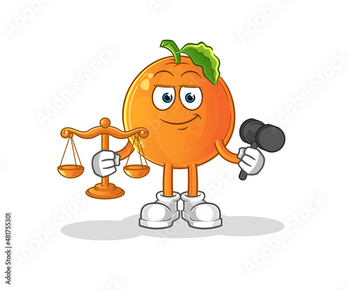 Orange lawyer cartoon. cartoon mascot vector