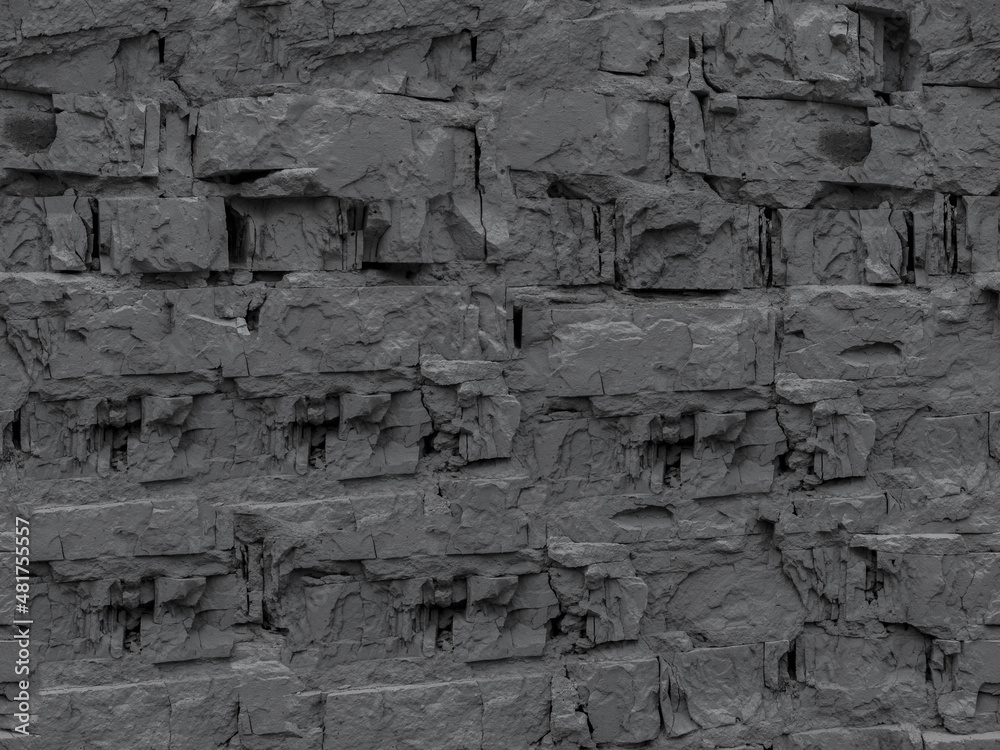 Fototapeta premium Abstract old black brick wall seamless texture texture for pattern background