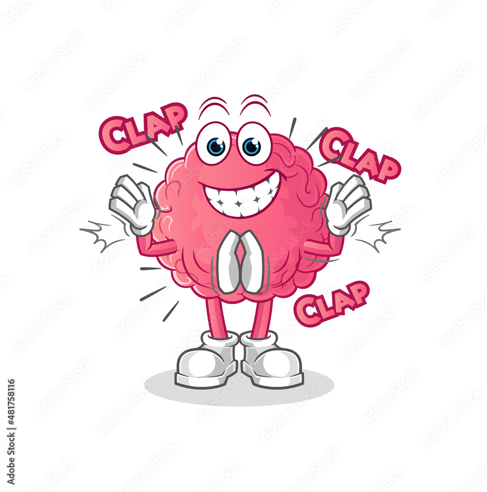 brain applause illustration. character vector brain applause illustration. character vector