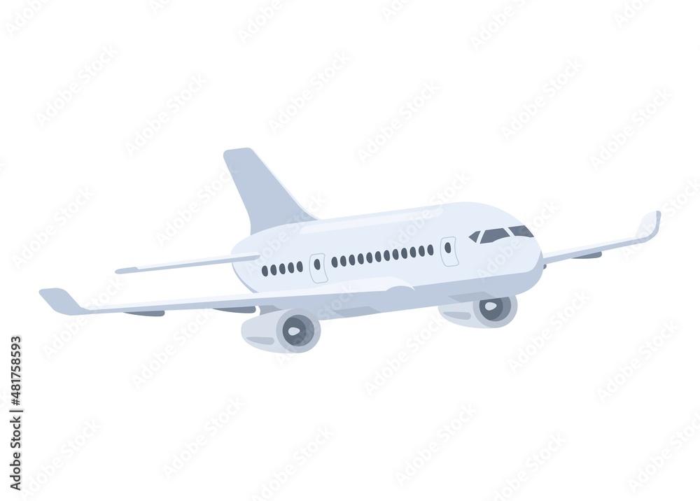 Airplane flying. Simple flat illustration 
