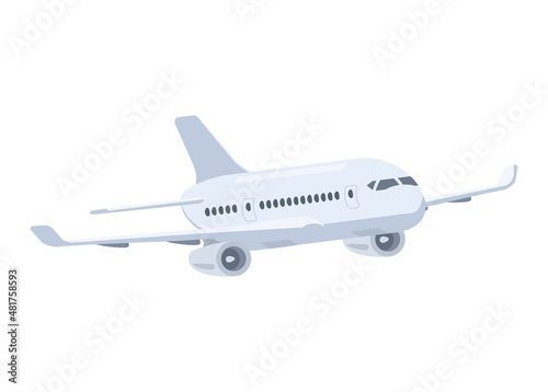 Airplane flying. Simple flat illustration 