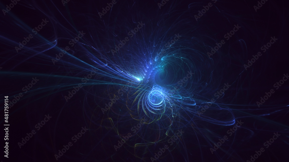 3D rendering abstract multicolor fractal light background