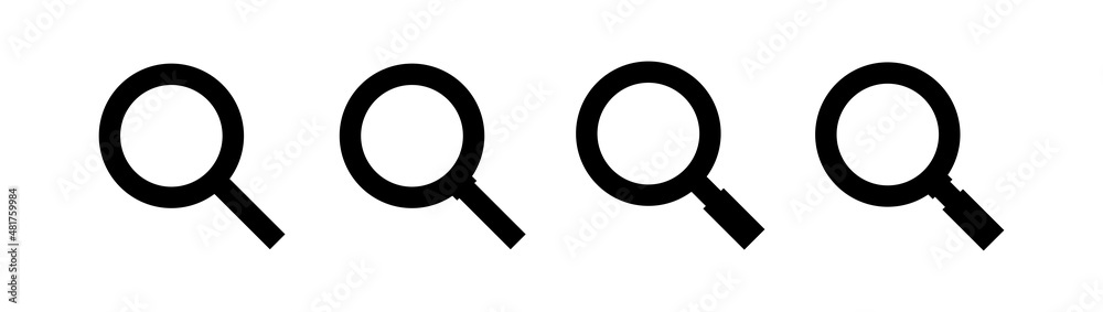 Search icons set. Magnifying glass icon for web or mobile ui. Search icons set. Magnifying glass icon for web or mobile ui.