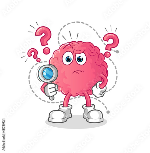 brain searching illustration. character vector