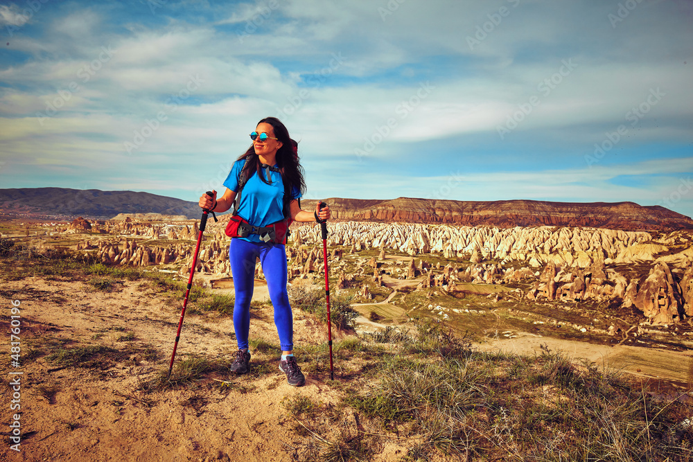 Fototapeta premium Traveling is a tourist route with a backpack.