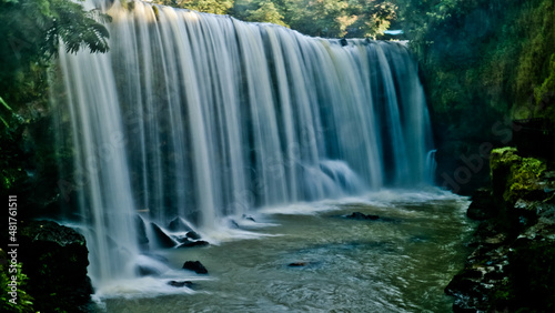 Fototapeta Naklejka Na Ścianę i Meble -  Landscape photo, Temam Waterfall, beautiful waterfall in Lubuk Linggau, South Sumatera province, Indonesia