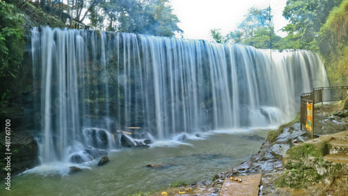 Landscape photo  Temam Waterfall  beautiful waterfall in Lubuk Linggau  South Sumatera province  Indonesia