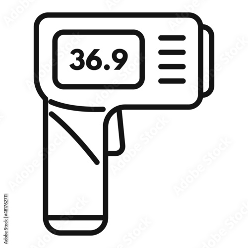 Digital thermometer gun icon outline vector. Medical hand