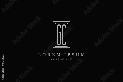 pillar logo icon letter GC minimal design inspiration