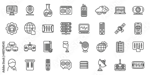 Control icon outline vector. Digital global