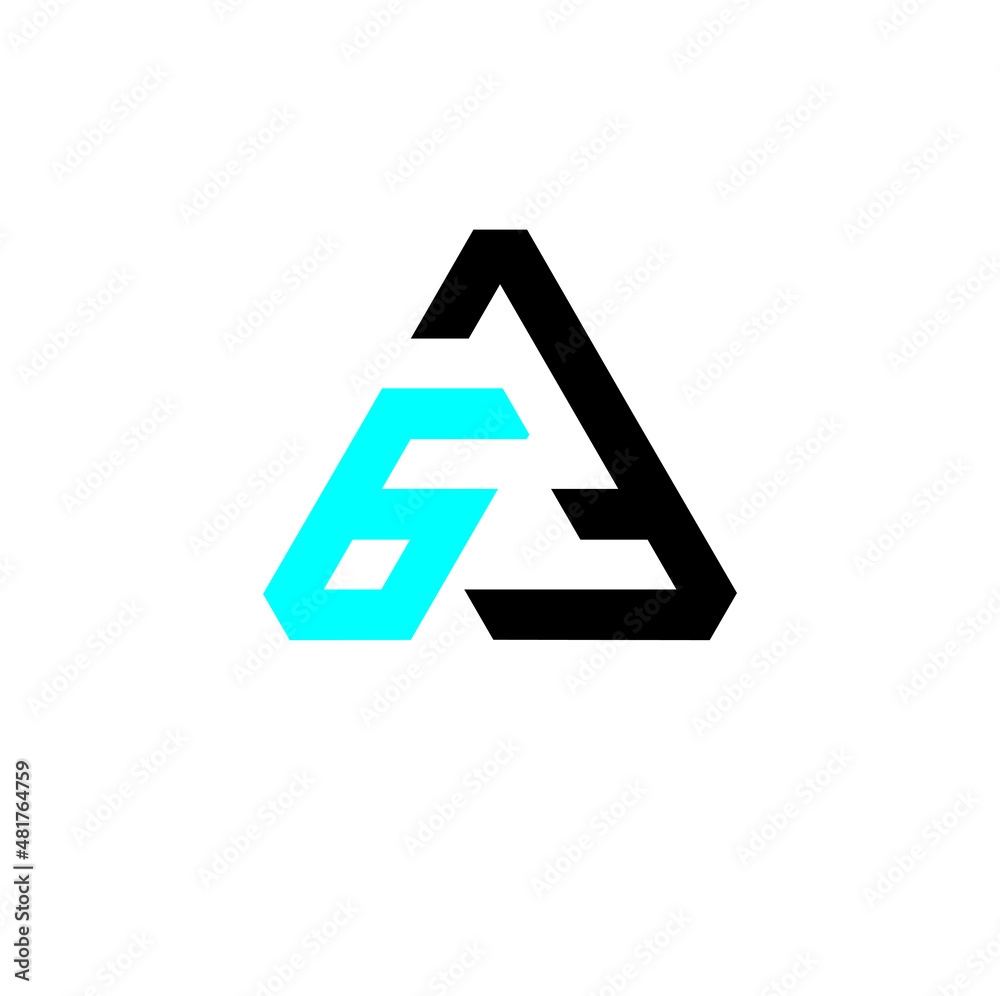 A6, 6a, abstract monogram logo design vector templates in triangle shape A6, 6a, abstract monogram logo design vector templates in triangle shape