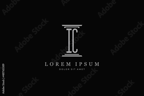 pillar logo icon letter IC minimal design inspiration