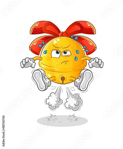 jingle bell fart jumping illustration. character vector